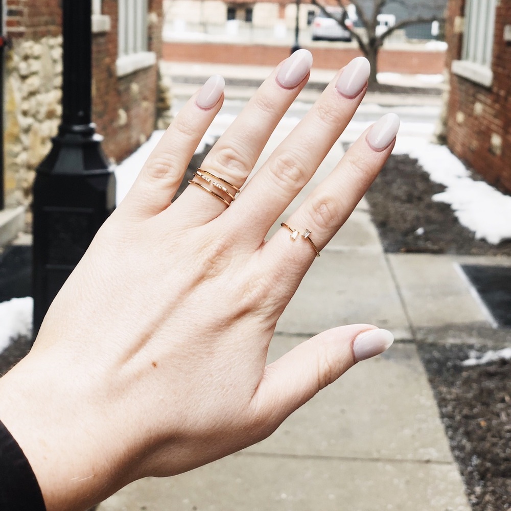 Dainty Jewel Stacked Ring Adjustable